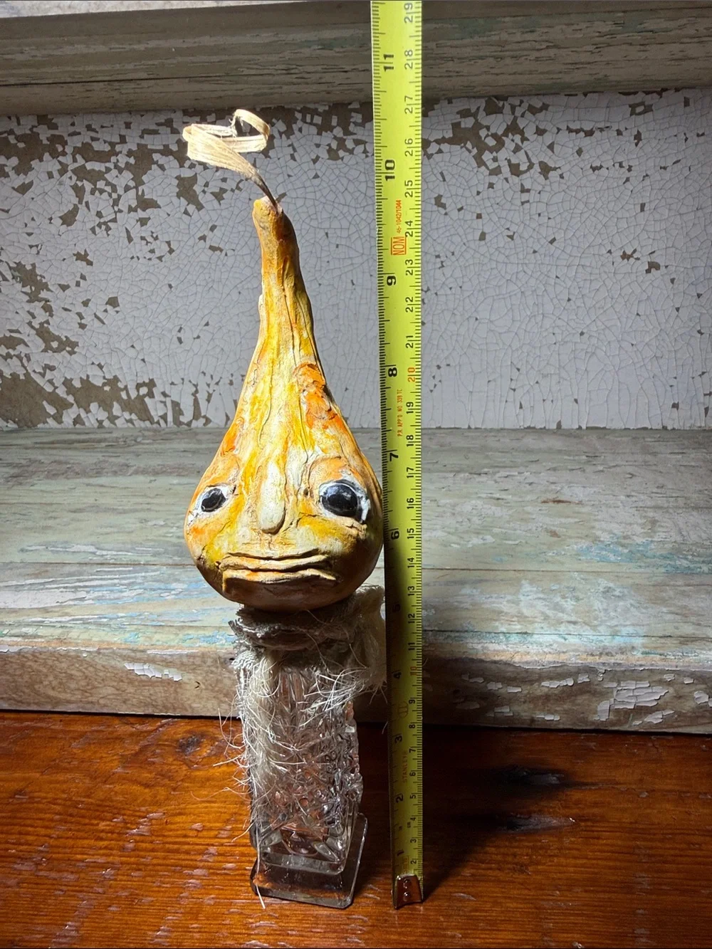 🎃 Grumpy Gourd Guy Yellow/Orange Decorative Halloween - Handmade